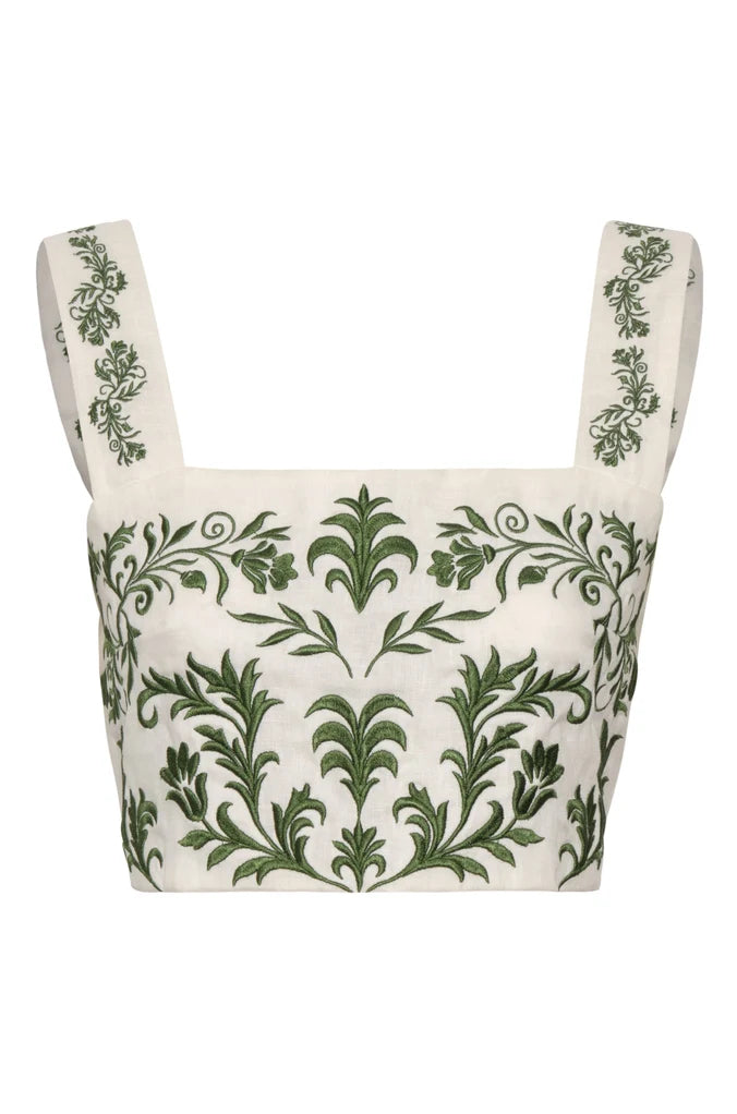 Marimba Embroidered Linen Top