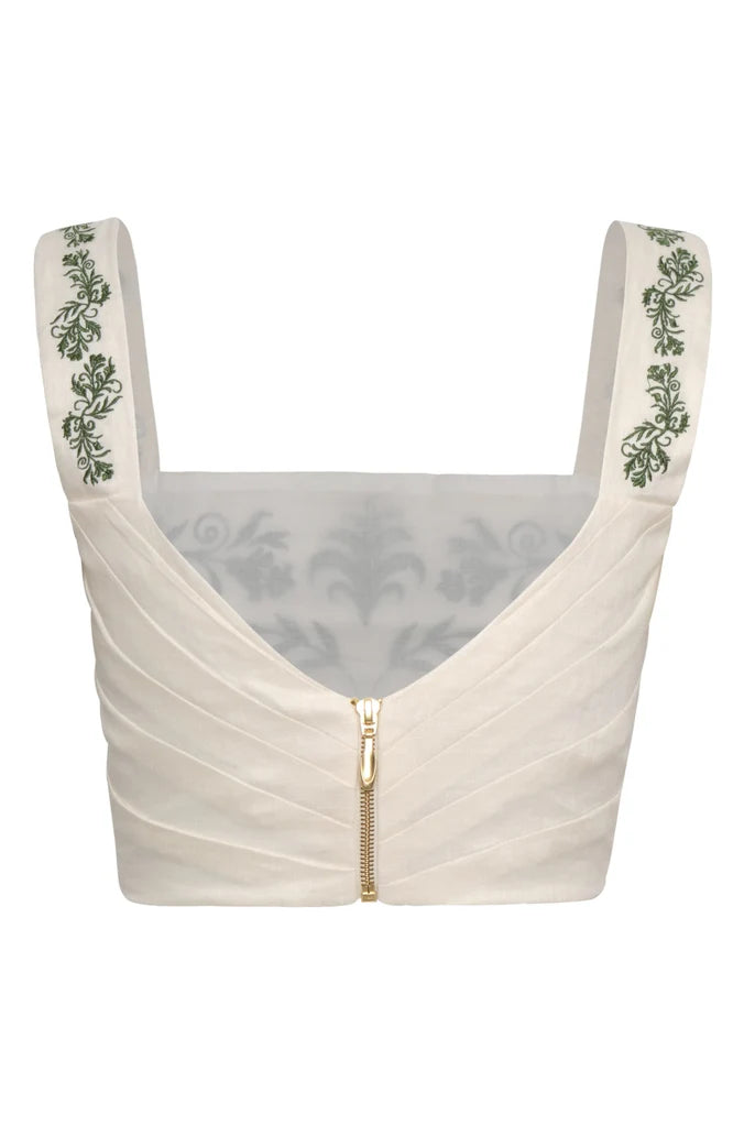 Marimba Embroidered Linen Top
