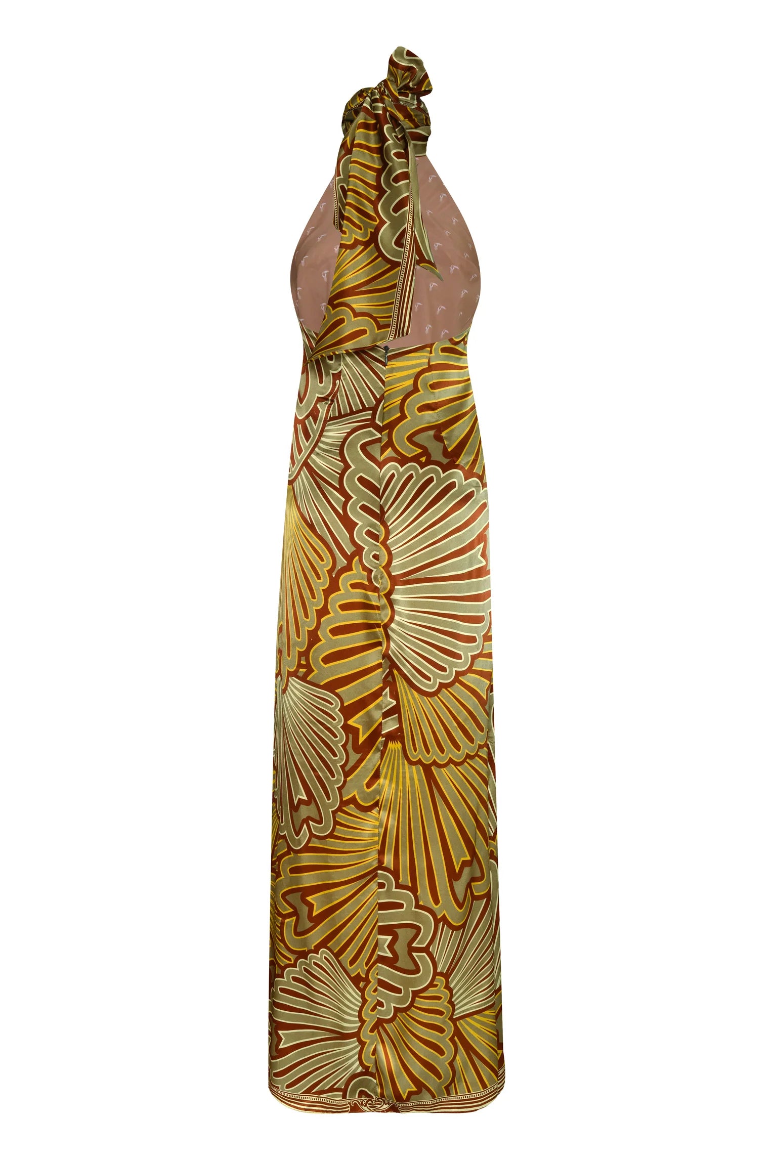 Costa Pacifica Satin Silk Midi Dress