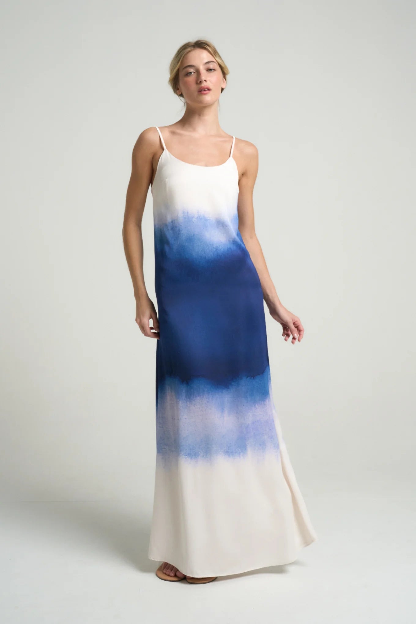 Long Slip Indigo Dress