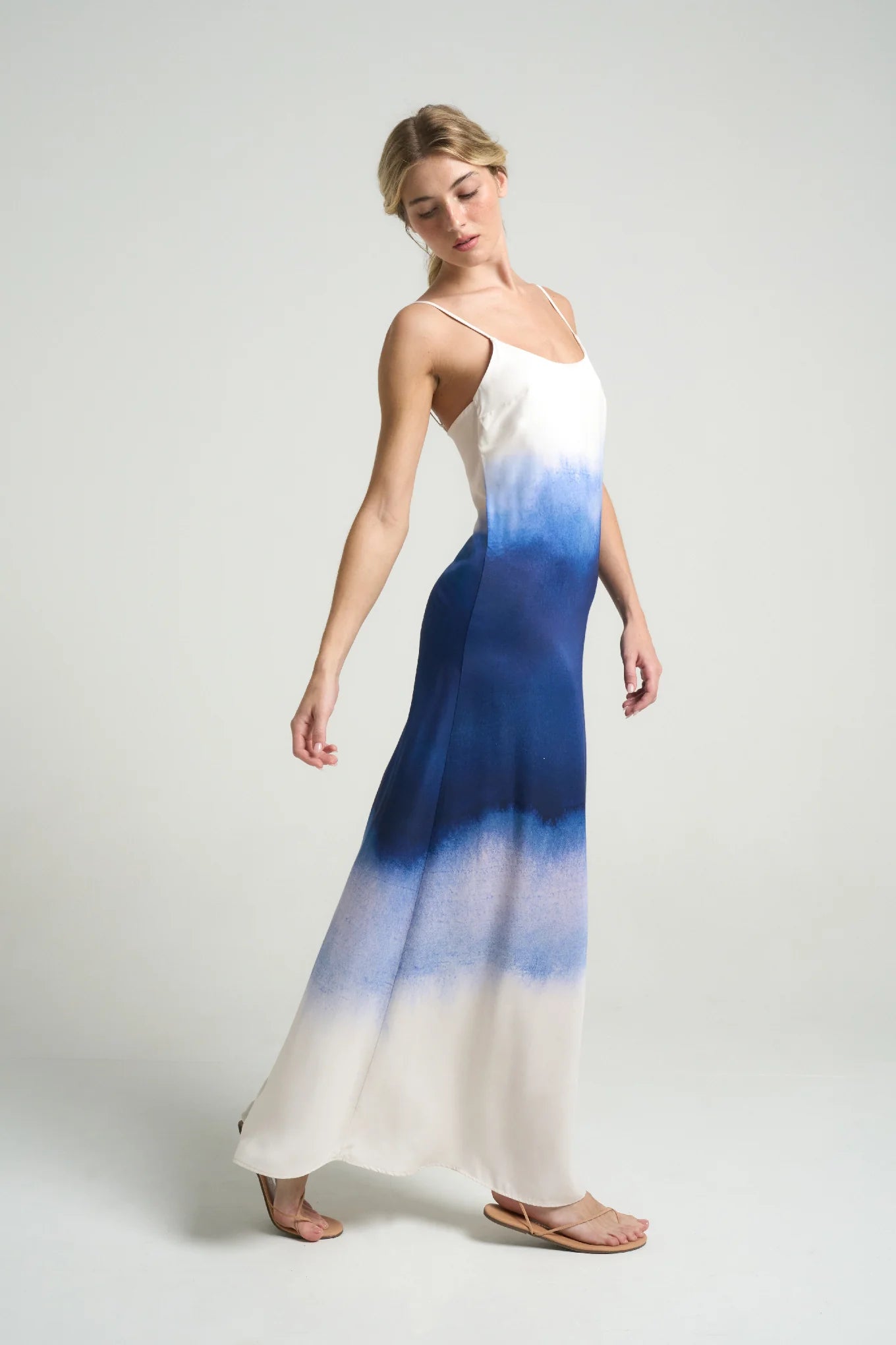 Long Slip Indigo Dress