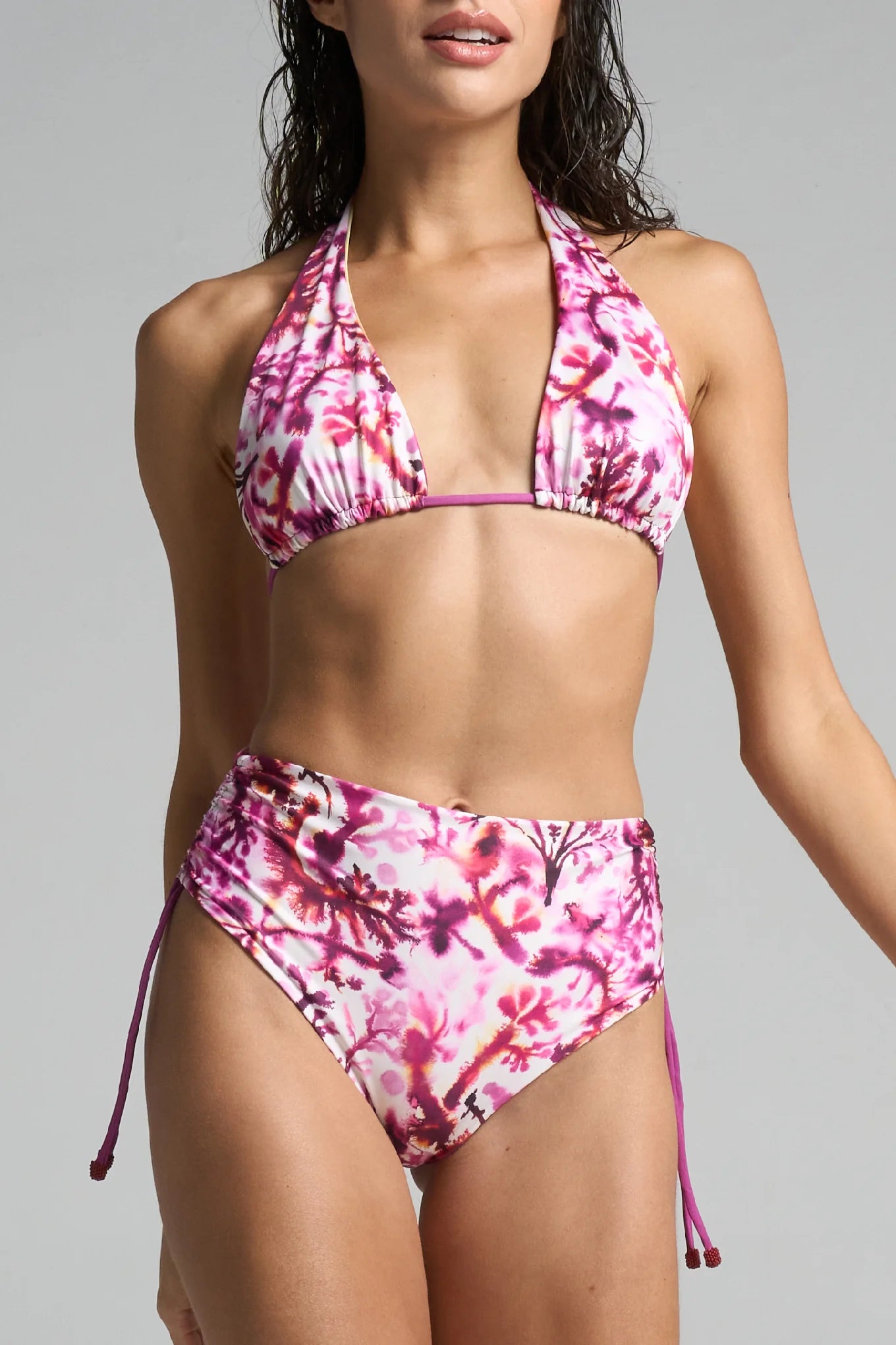 Reversible High Waisted Bikini Bottom Sunset