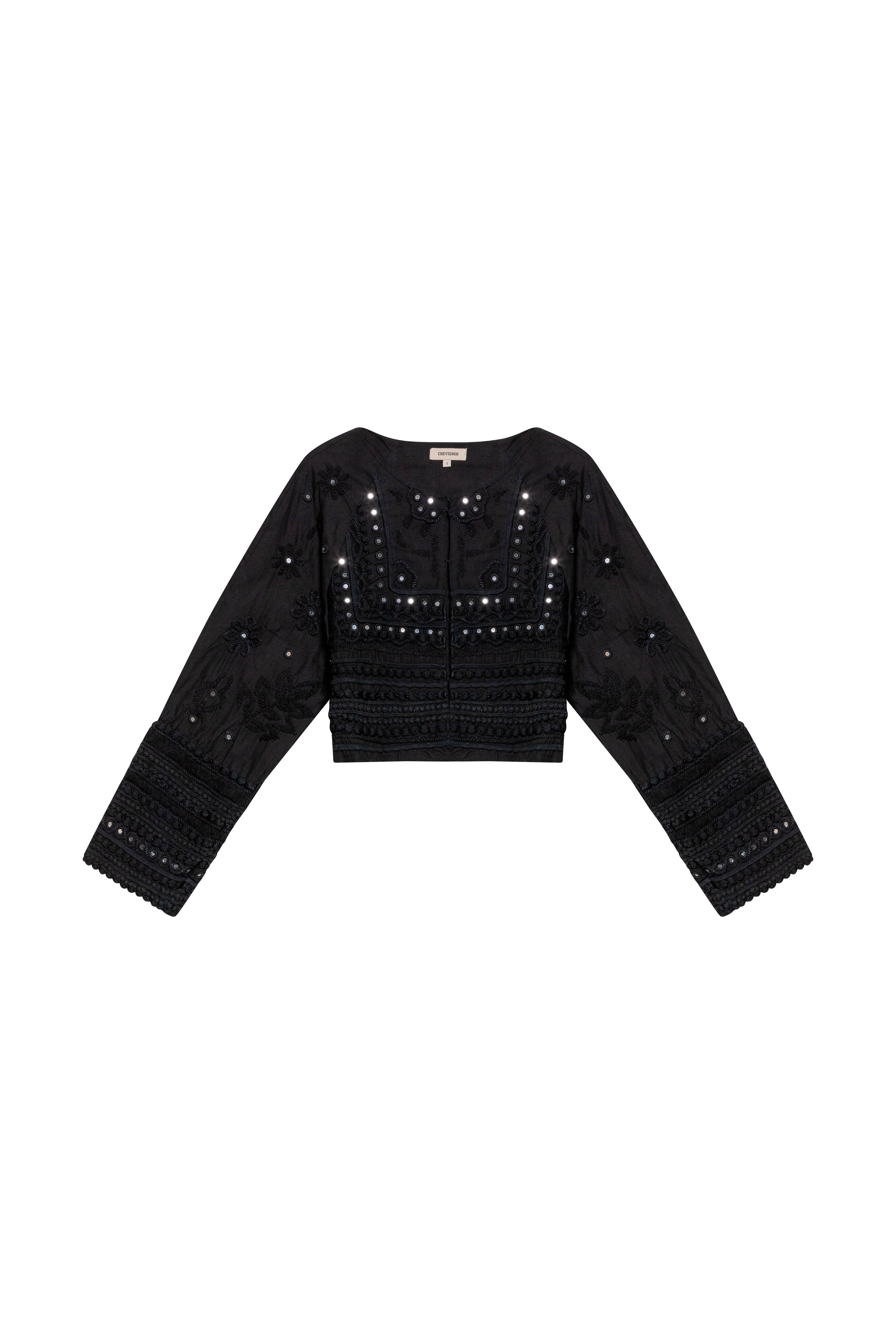 Collarless Jacket With Em