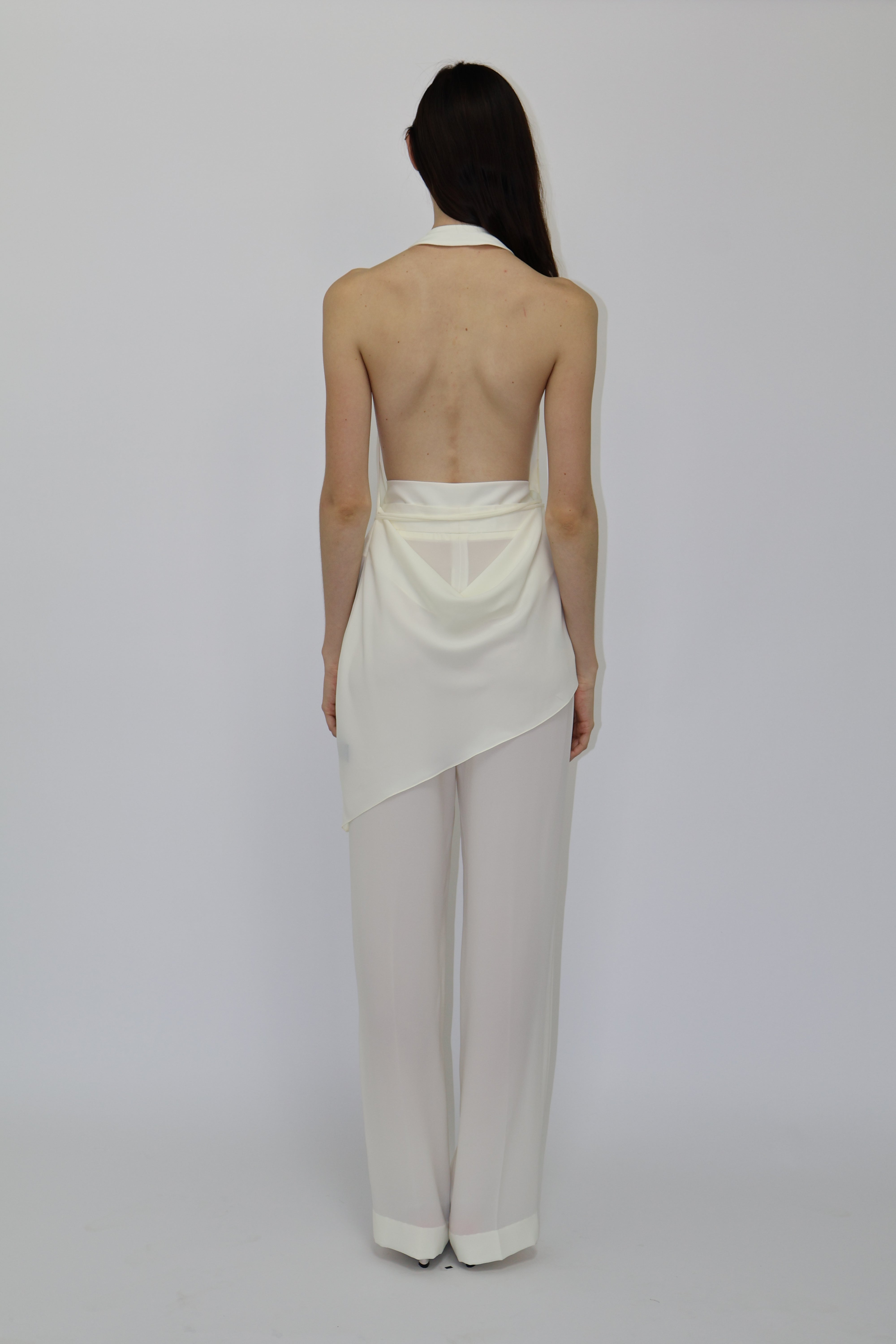 Sally Crepe Pants in Ivory