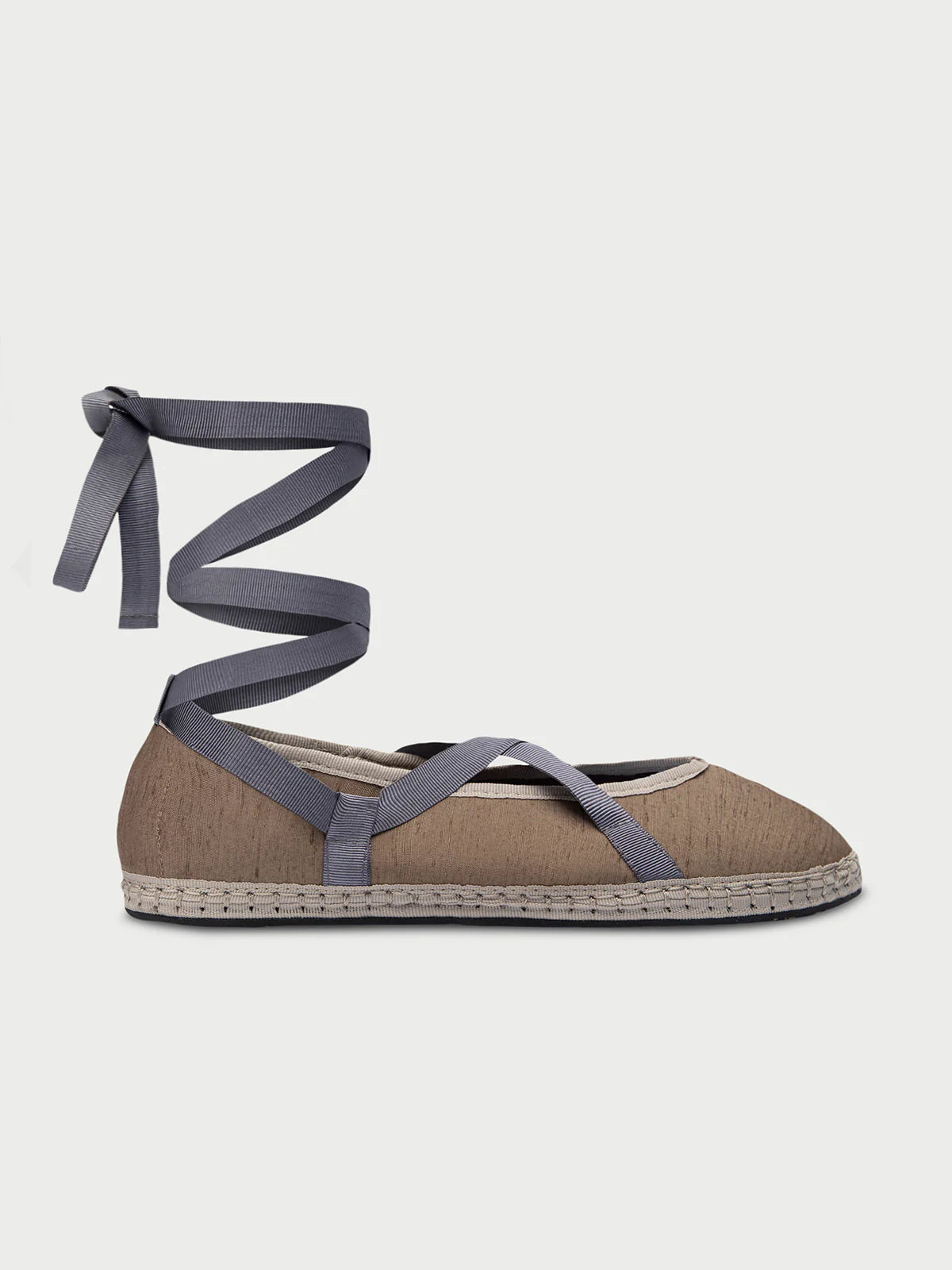 Eichiro Silk Ribbon Grey Espadrilles
