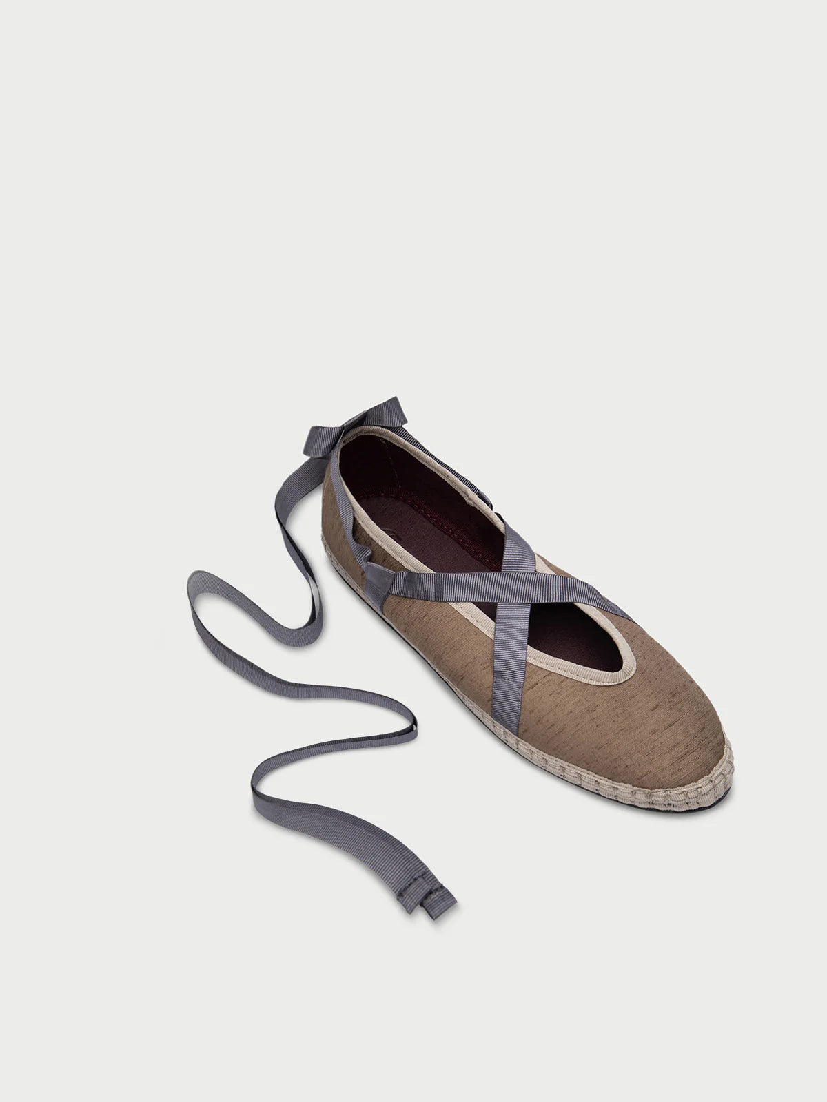 Eichiro Silk Ribbon Grey Espadrilles