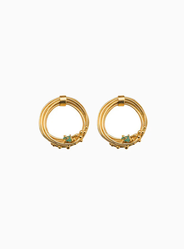 Aretes Geo Esmeralda Ring