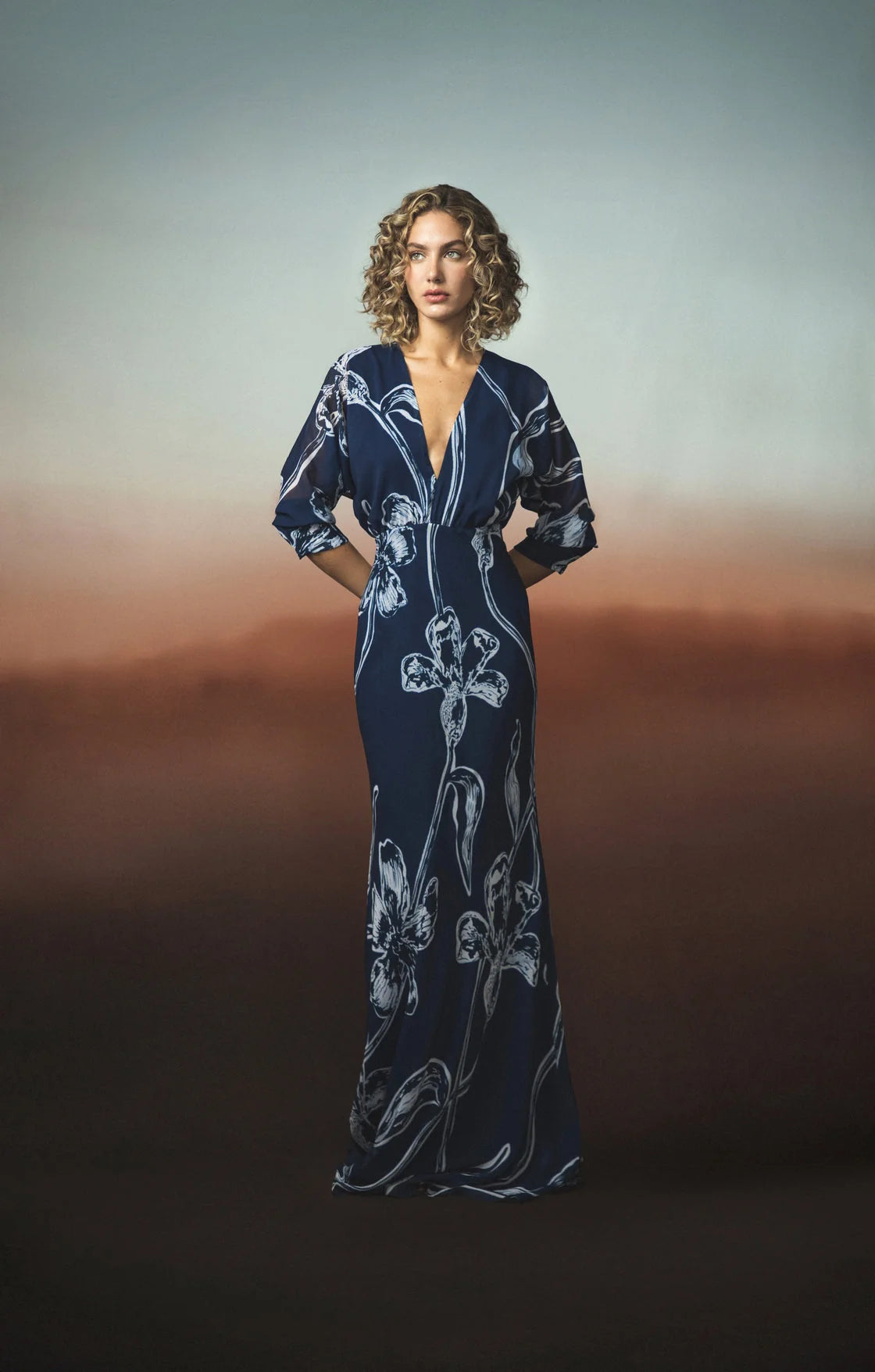 Gestos Maxi Dress Azul