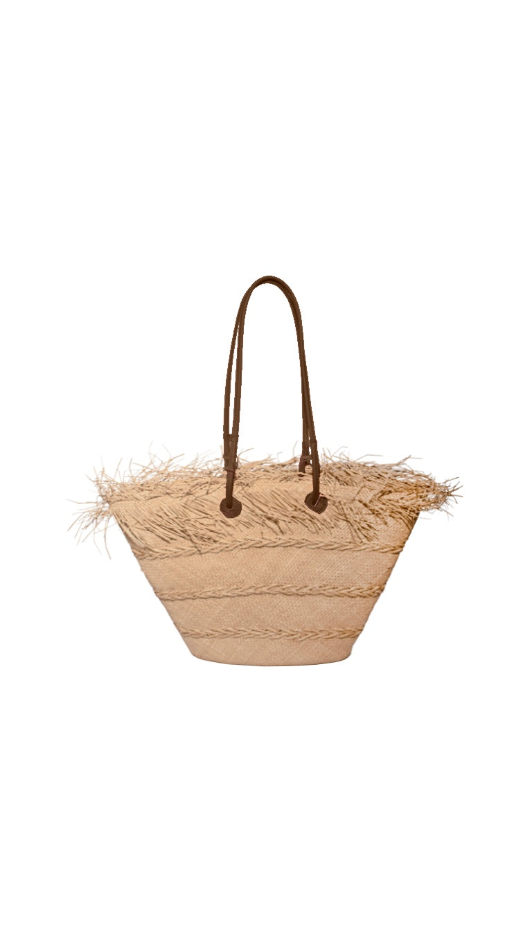 Medium Basket with Frayed Border