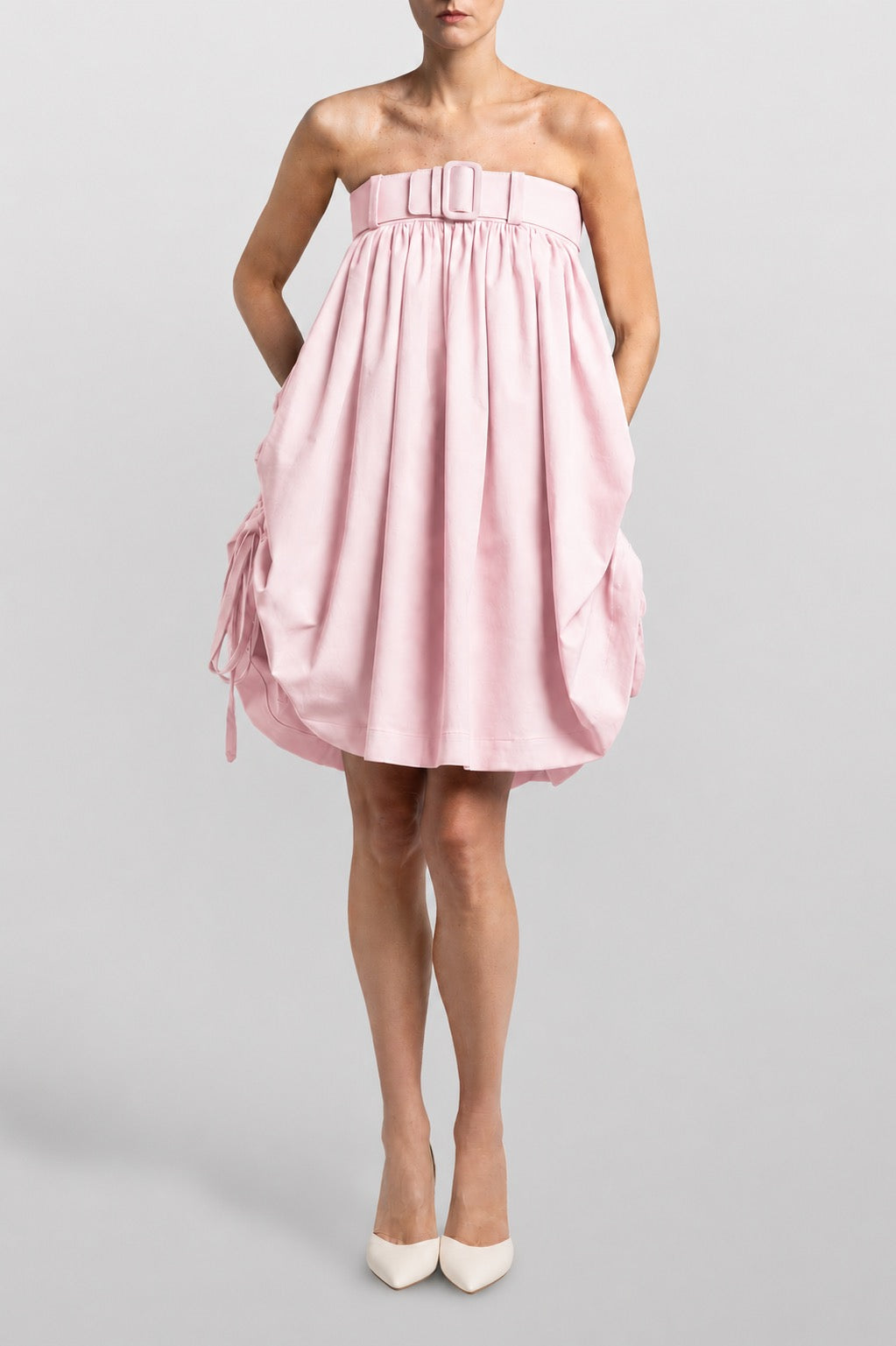 Ballon Mini Dress With Belt