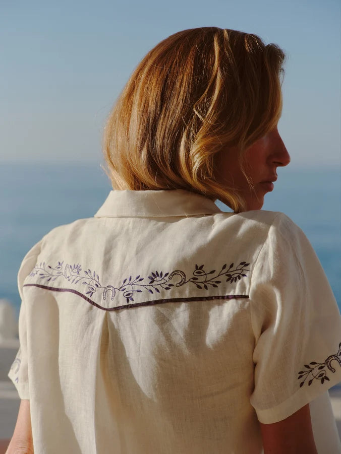 El Jared Linen Embroidered Shirt