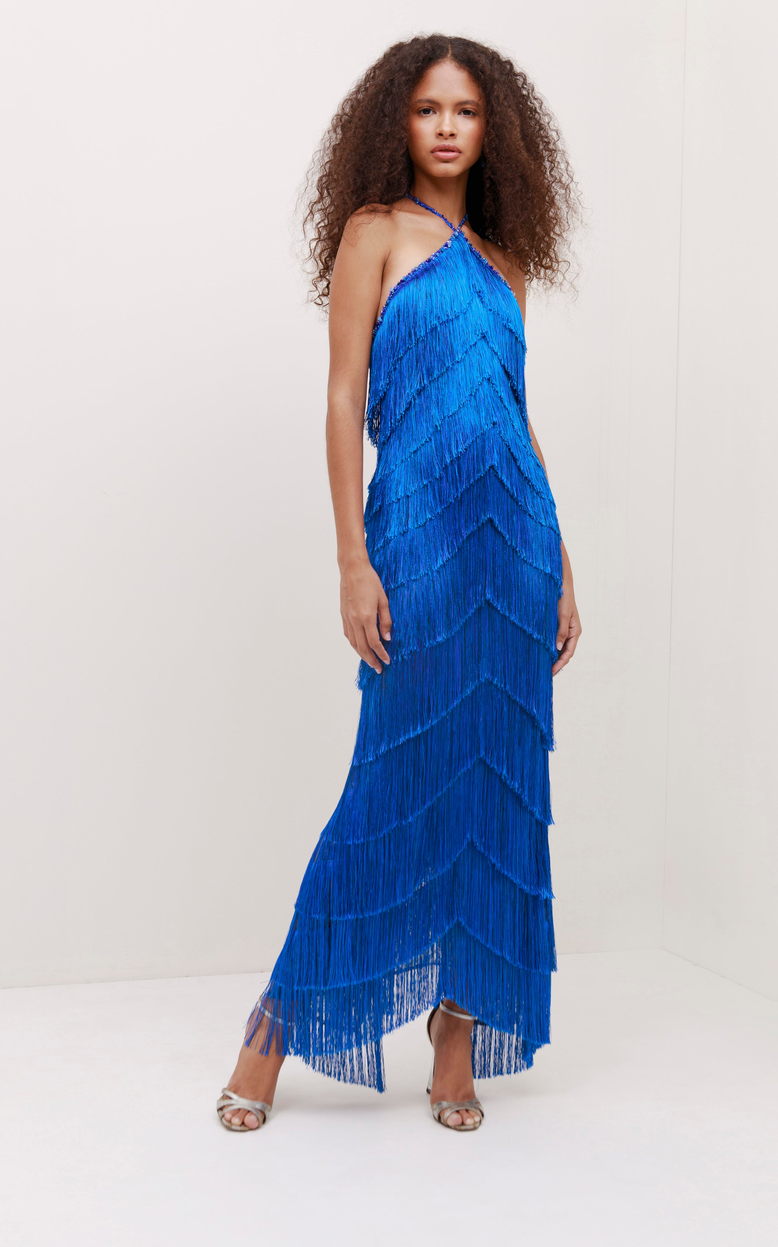 Estrella Silk Fringe Dres
