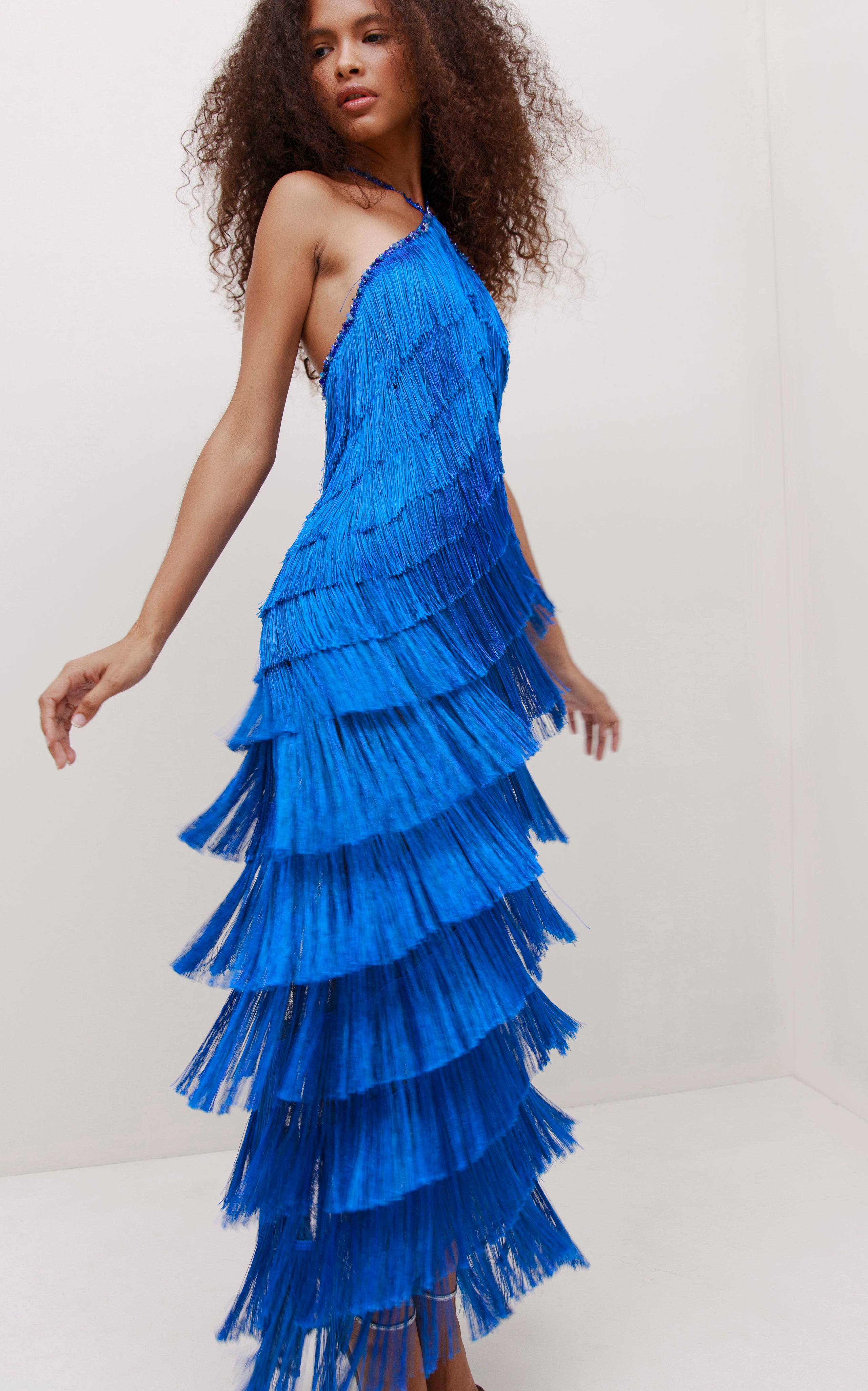 Estrella Silk Fringe Dres