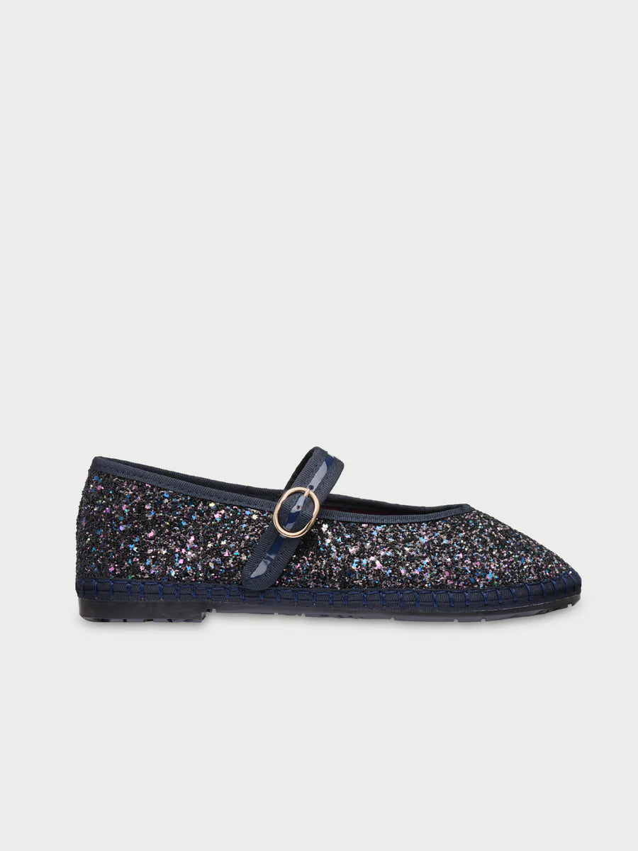 Pierre Navy Glitter Espadrilles