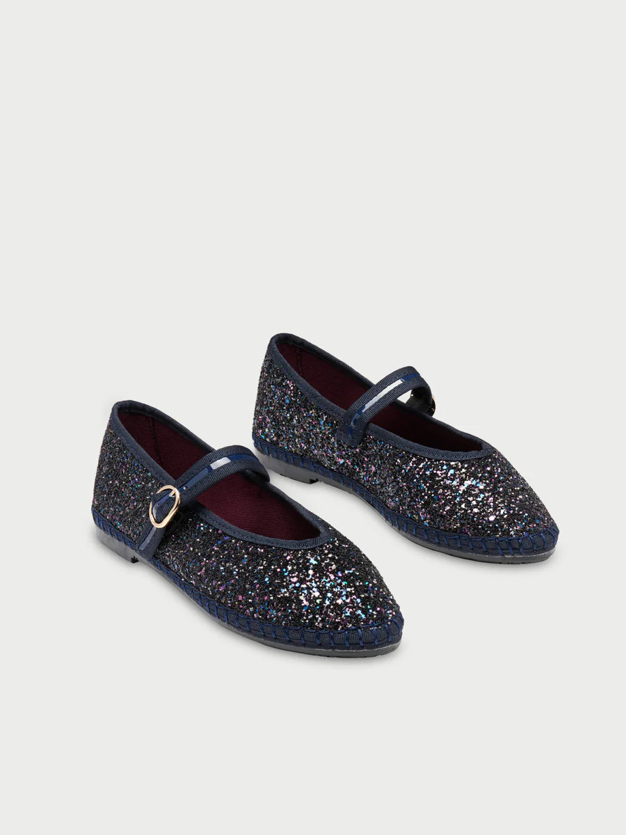 Pierre Navy Glitter Espadrilles