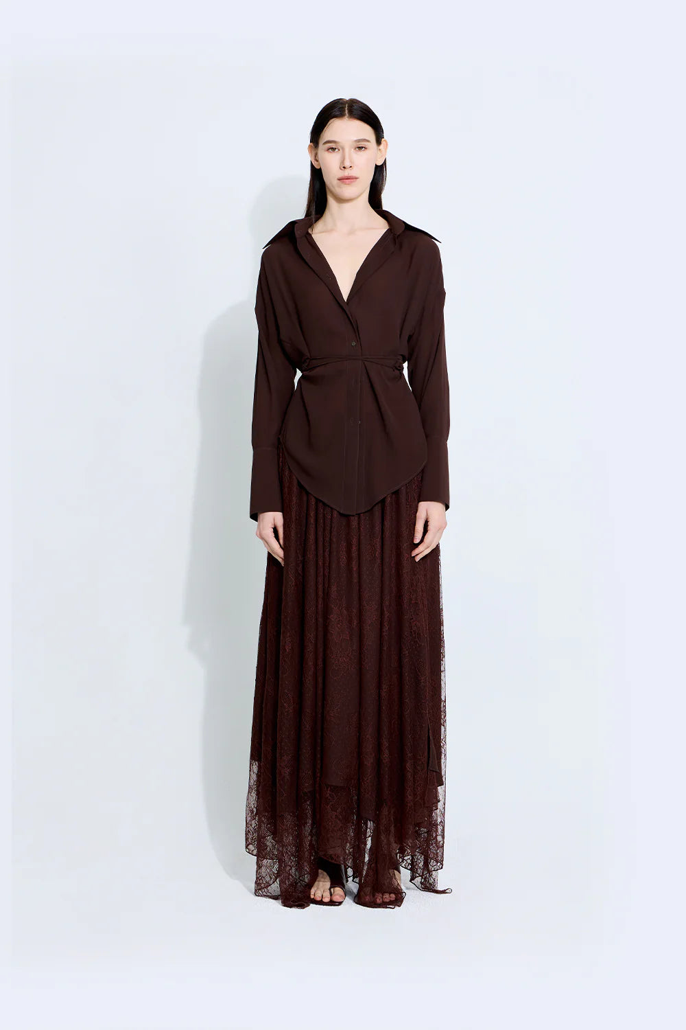 Kima lace skirt in brown