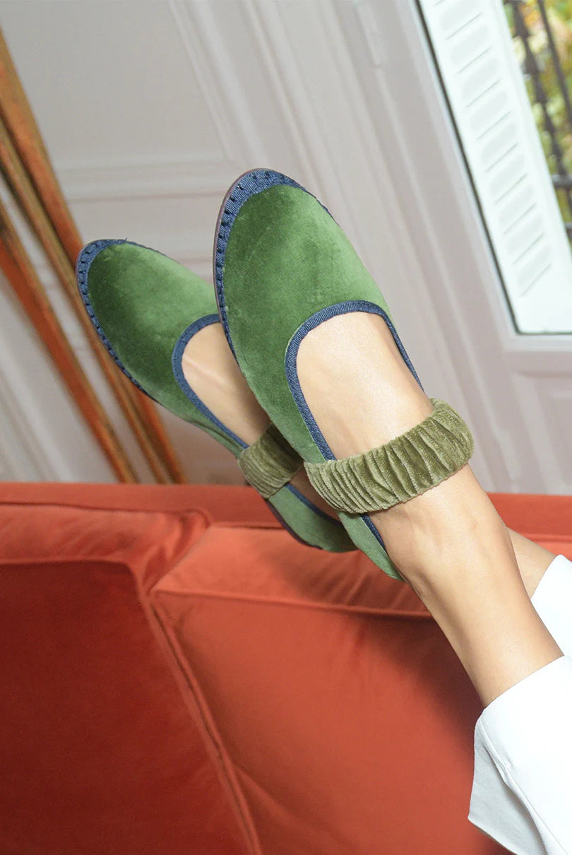 Mafalda Triple Tone Tango Green Espadrilles