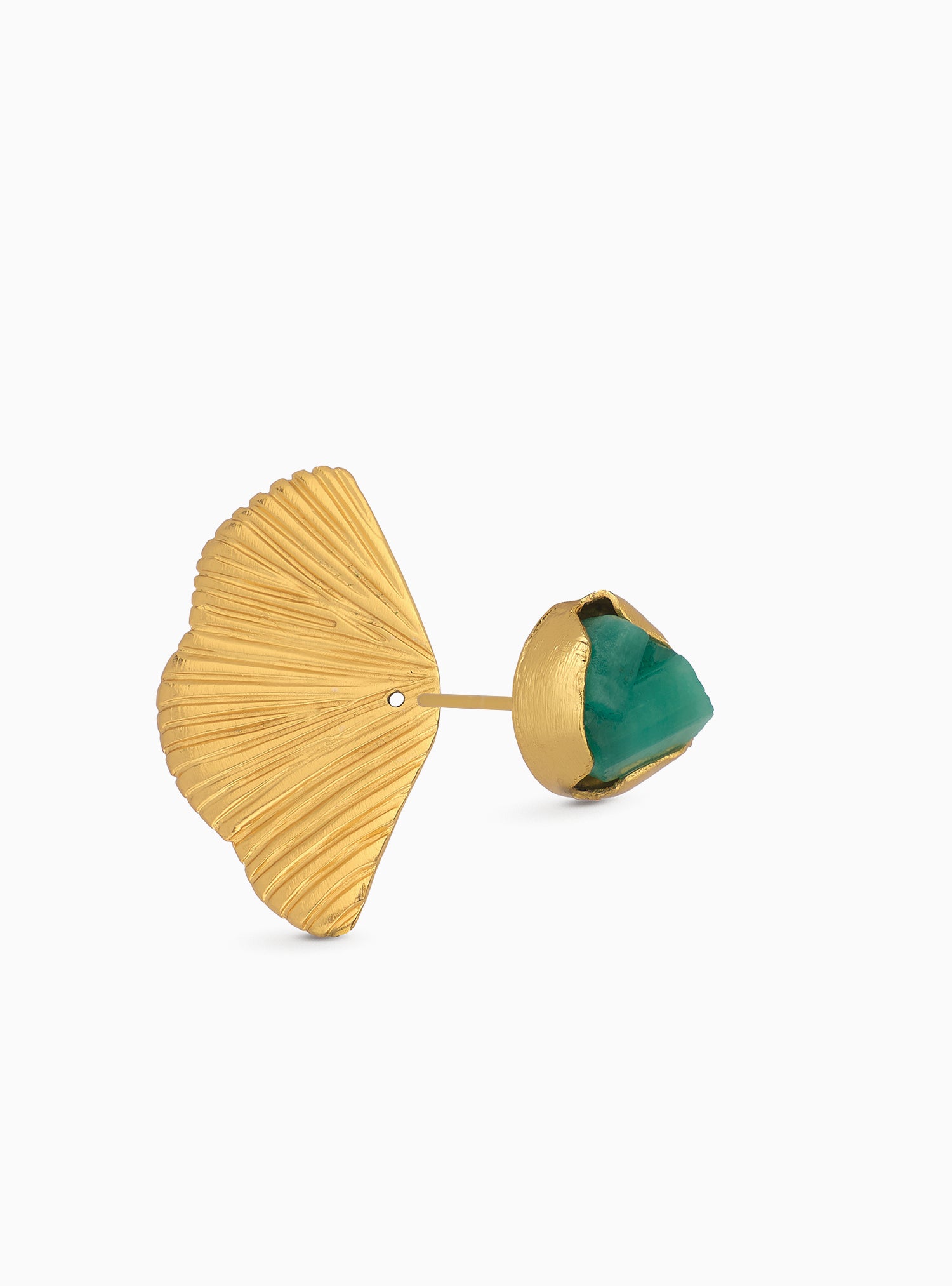 Vertical Emerald Wave Earrings