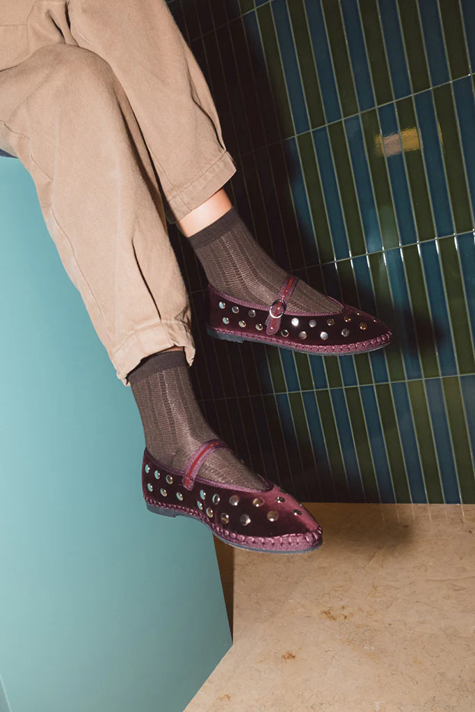 Mae Silver Wine Espadrilles