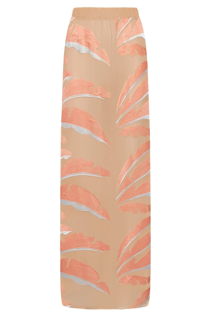 Solana Embroidered Mesh Maxi Skirt