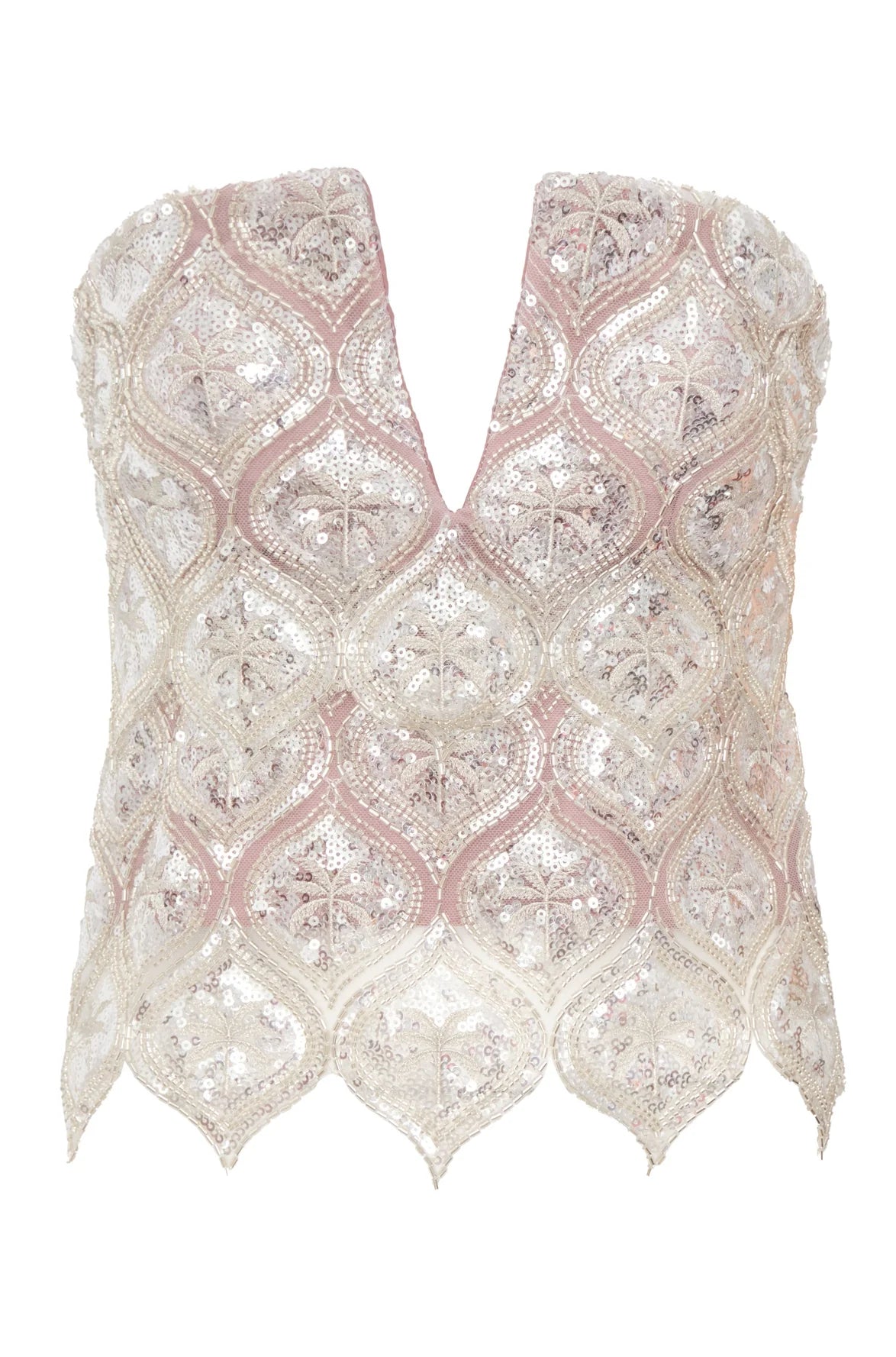Luciana Palms Silk quined Top / Silver