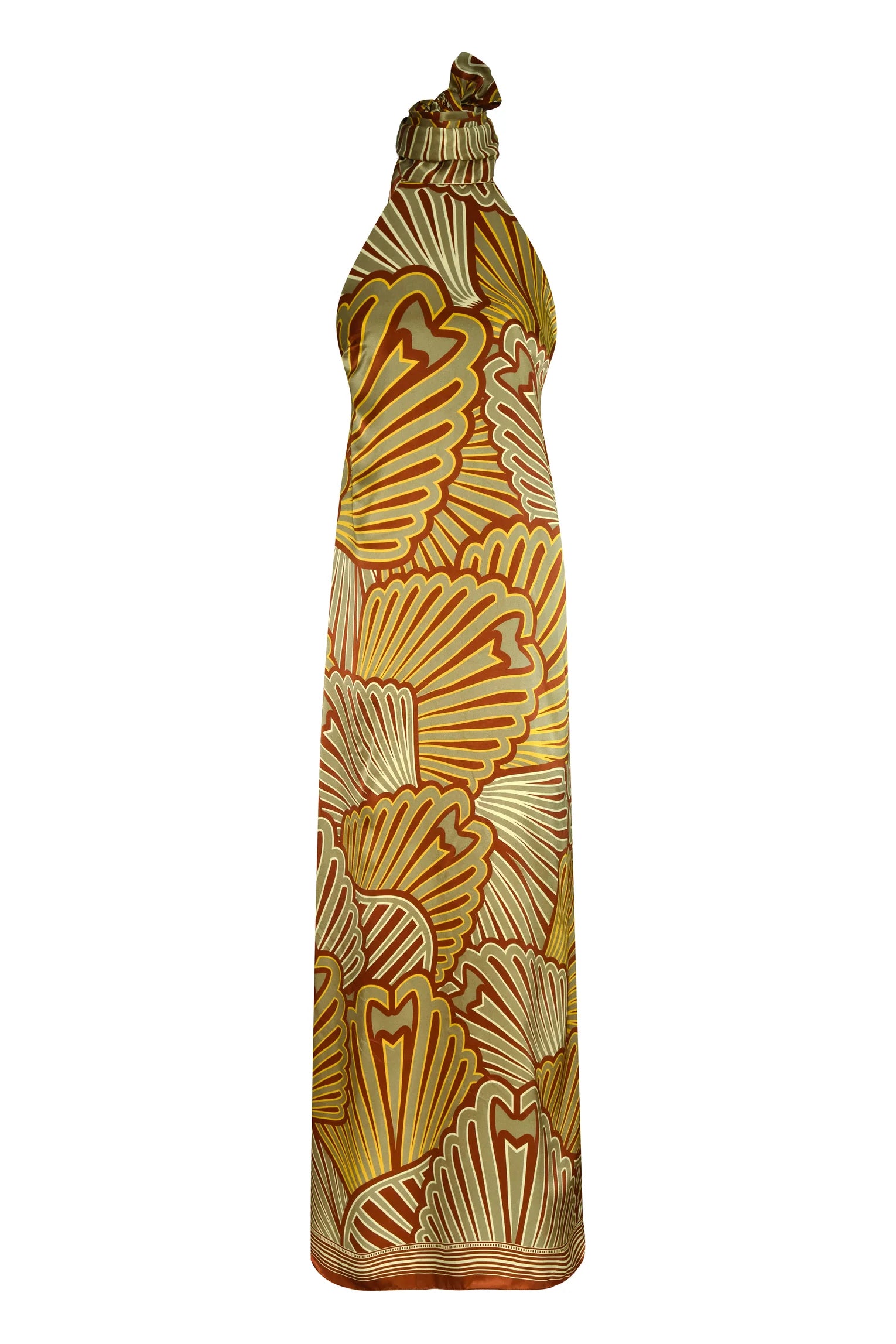 Costa Pacifica Satin Silk Midi Dress