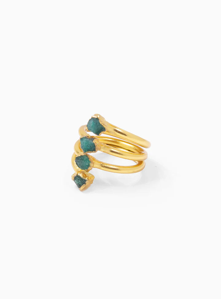 4 Stone Esmeralda Ring