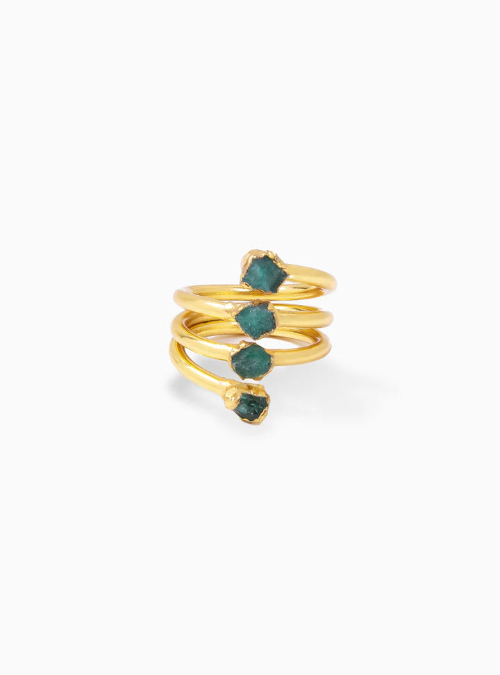 4 Stone Esmeralda Ring