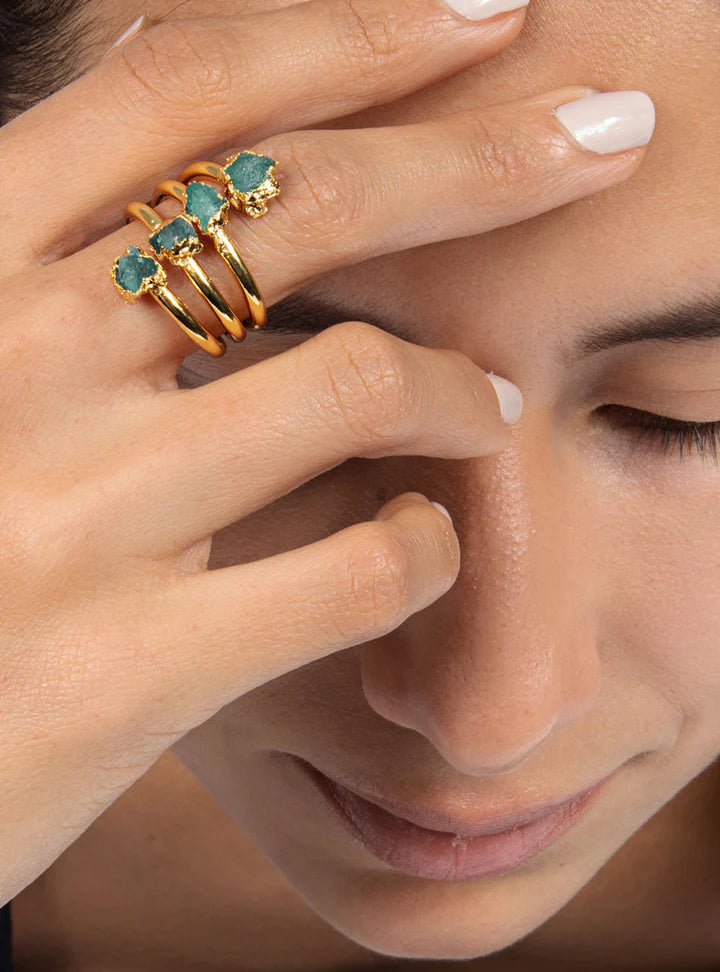 4 Stone Esmeralda Ring