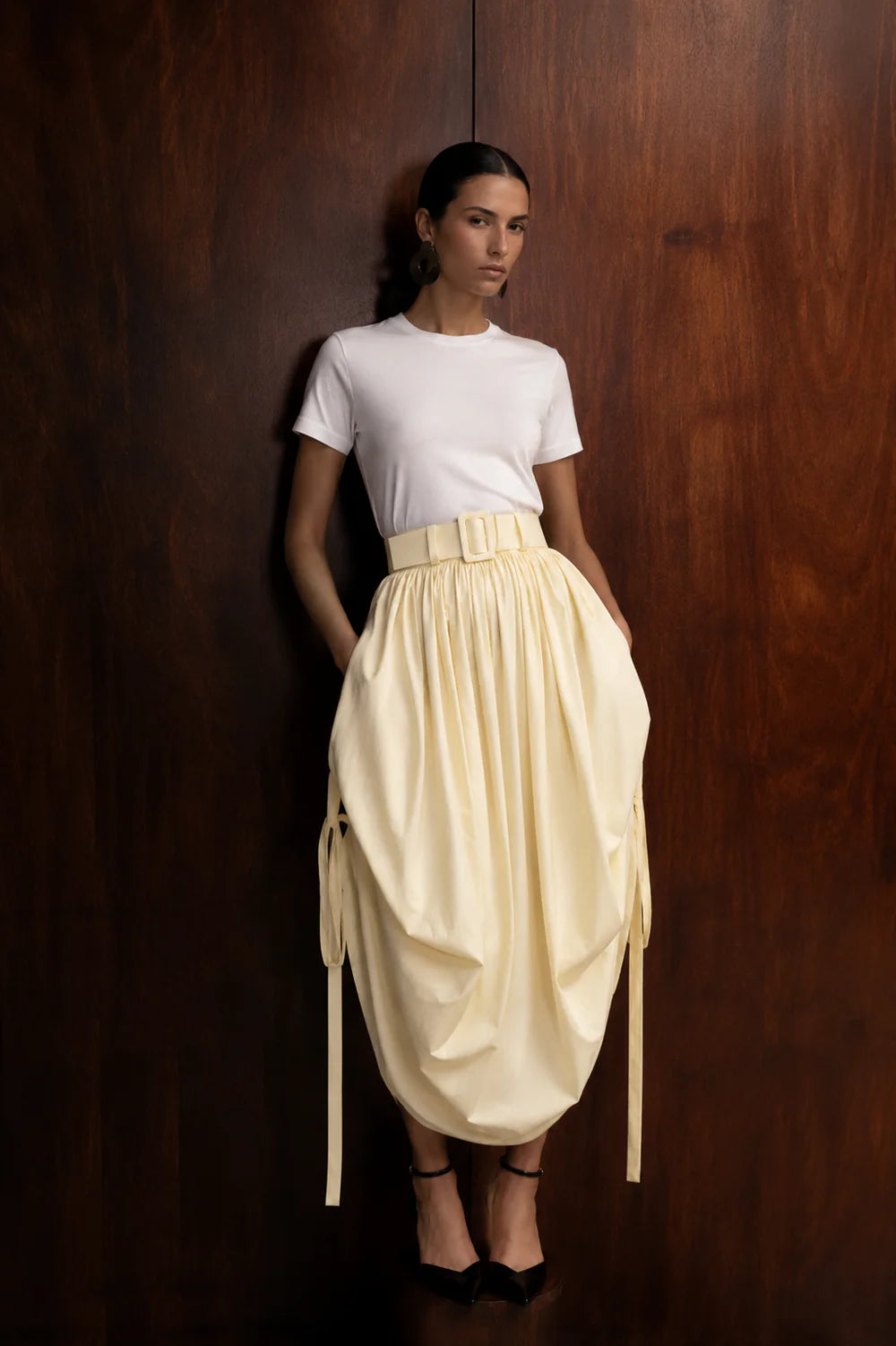 Cotton Skirt Coulisse With Belt