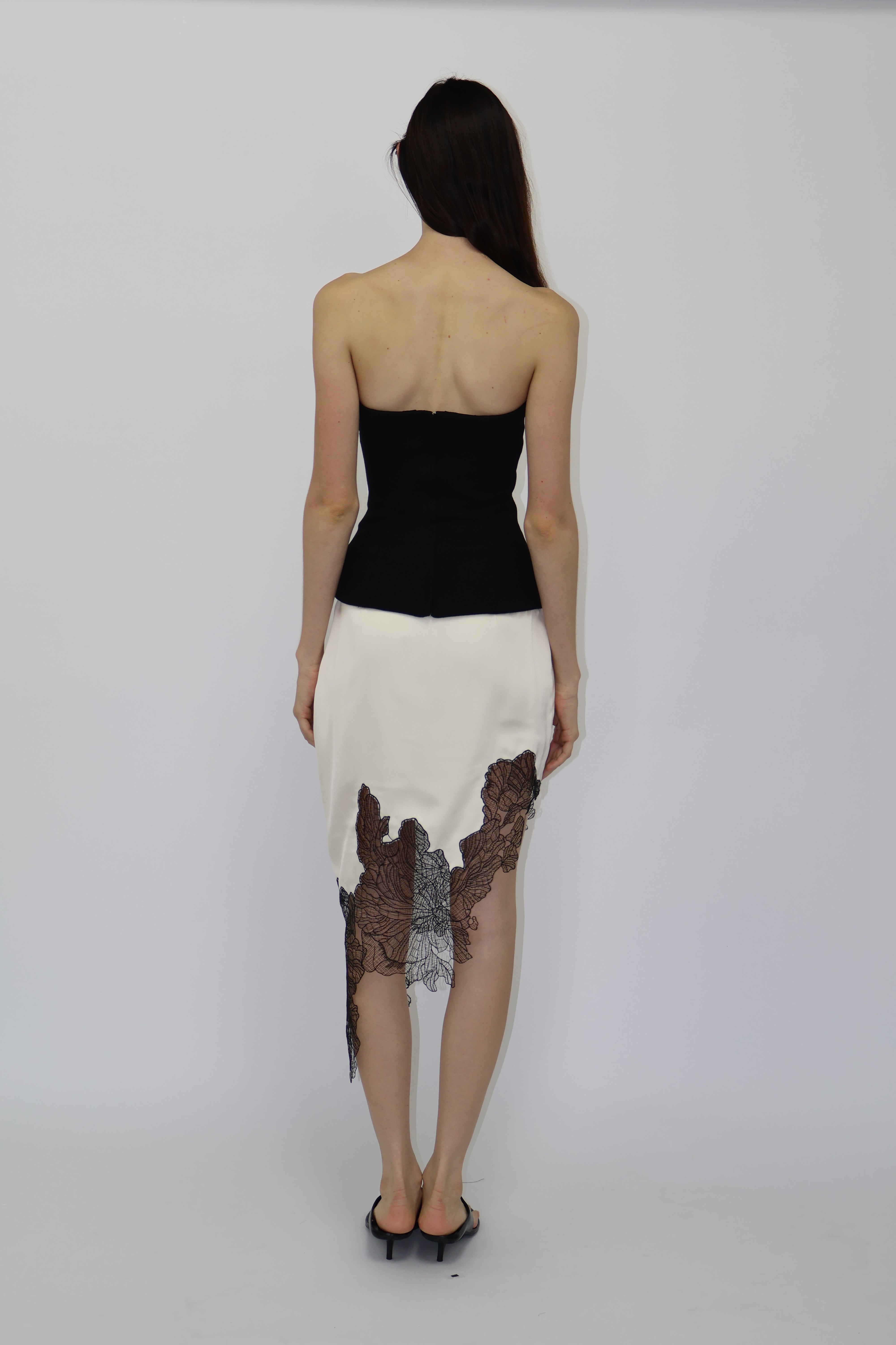 Winnie Satin Skirt in Ivory