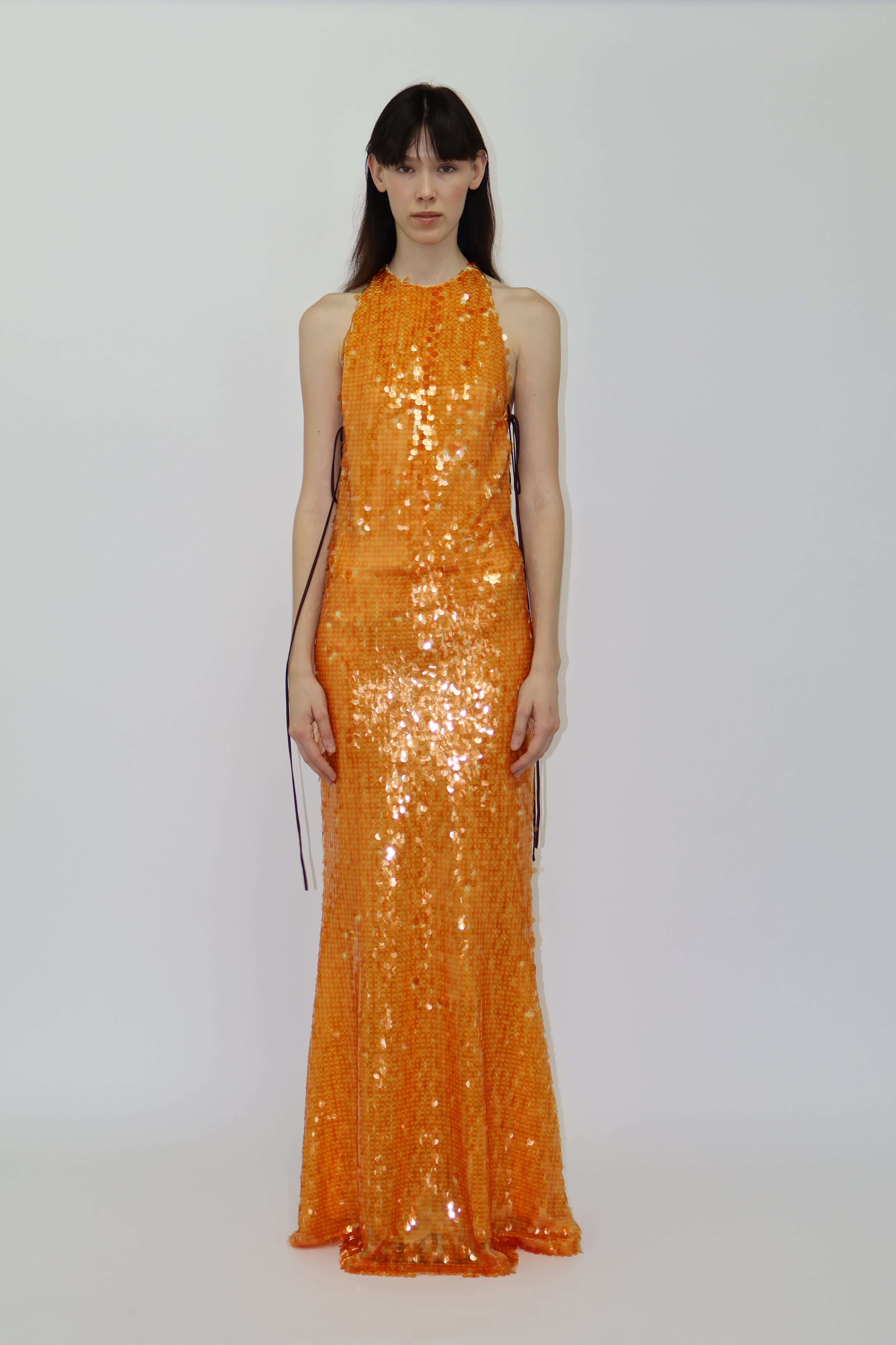 Reagan Sequin Dress in Orange