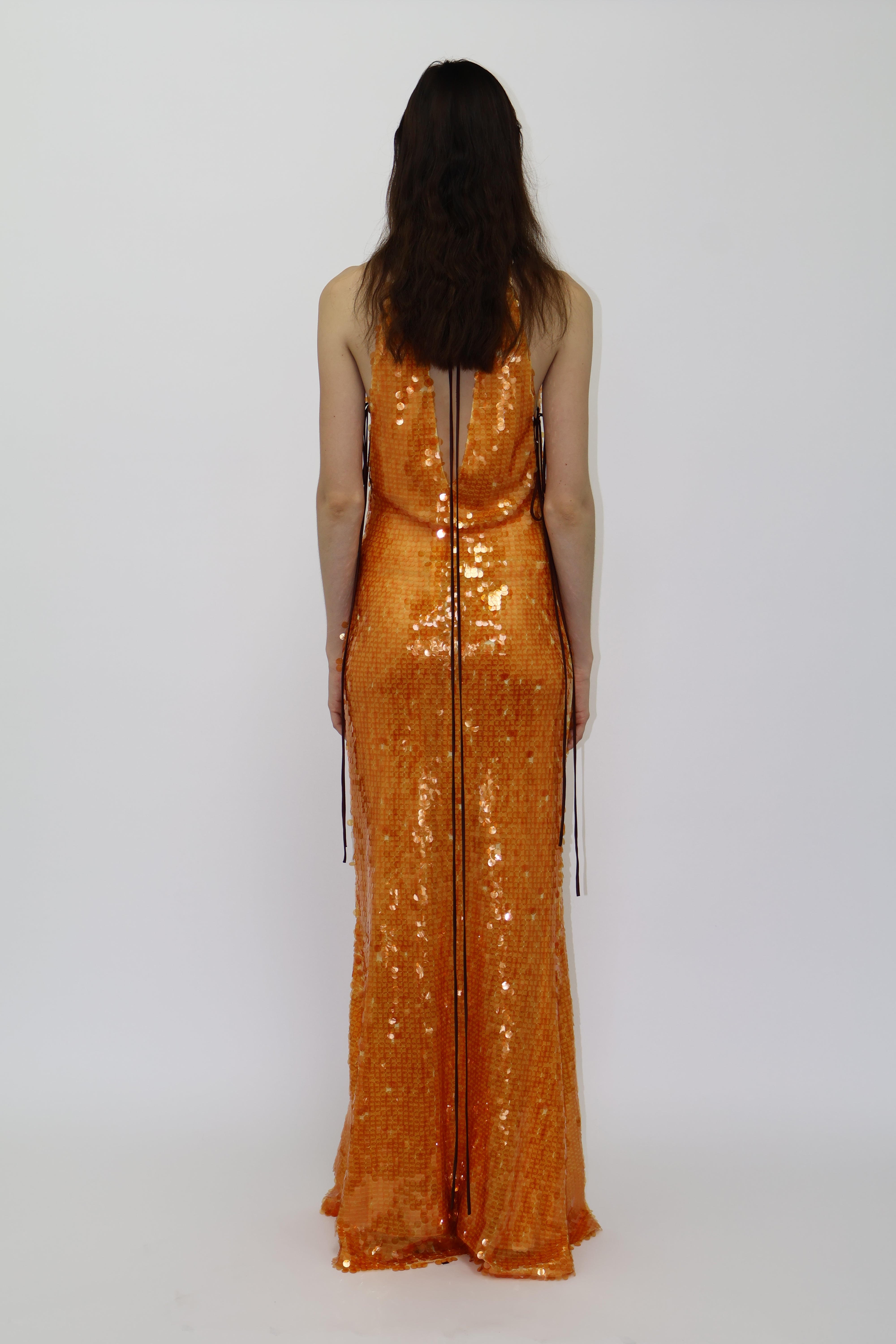 Reagan Sequin Dress in Orange