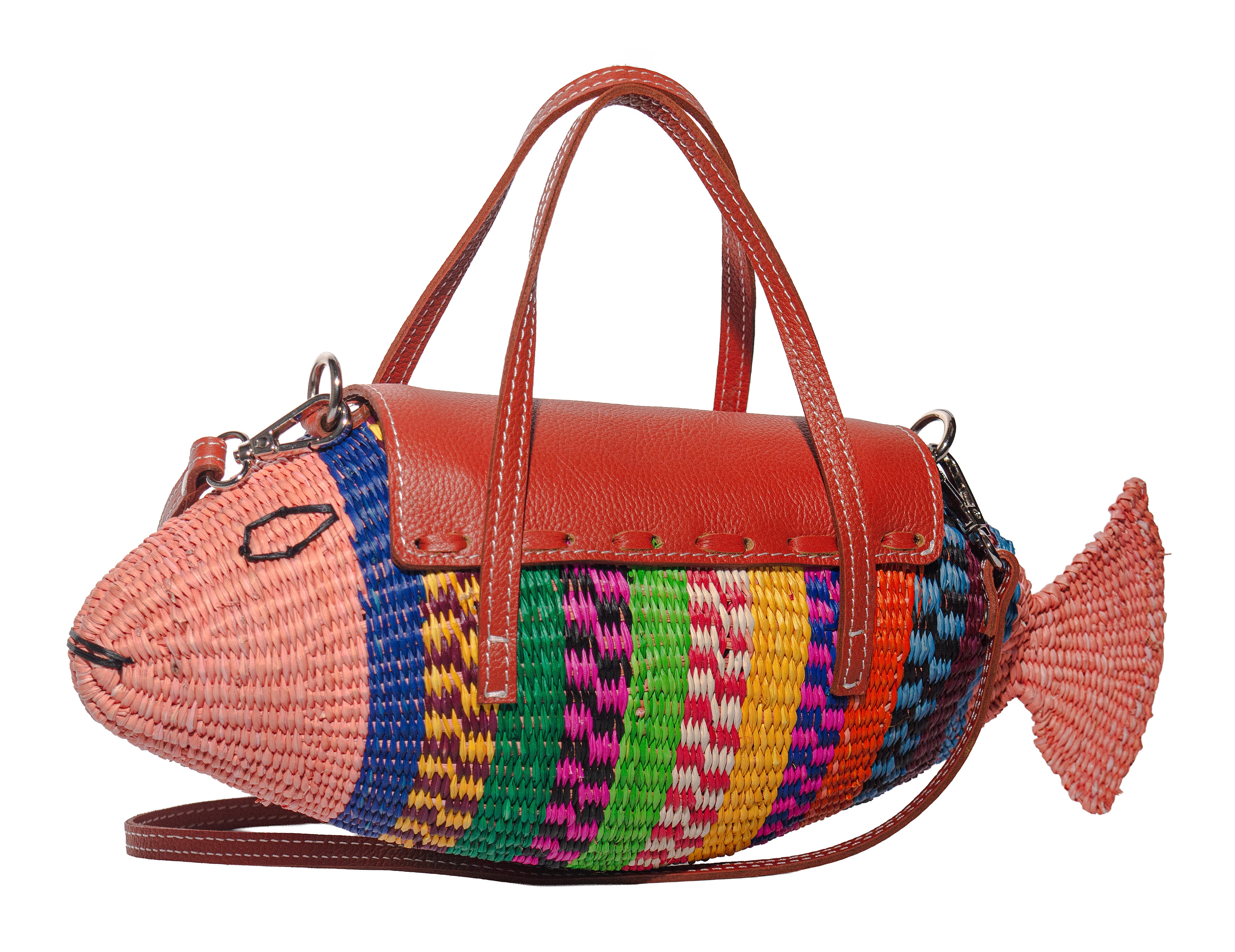 Straw Fish Mini Bag