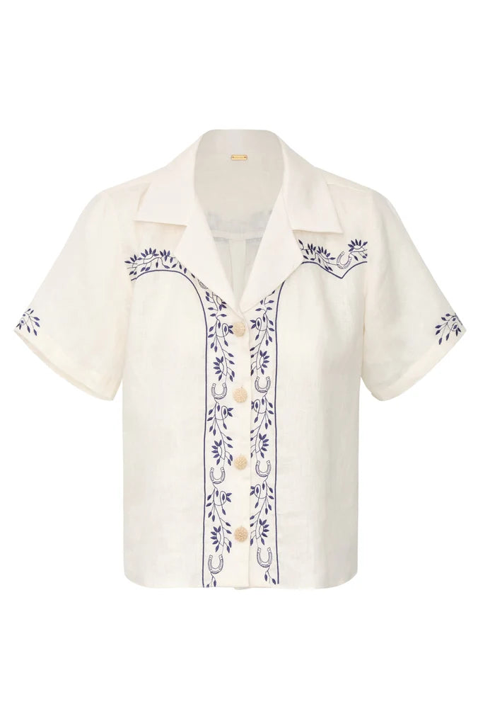El Jared Linen Embroidered Shirt