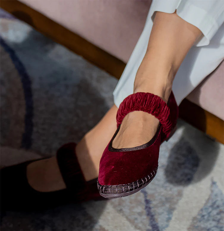 Mafalda Burgundy Espadrilles