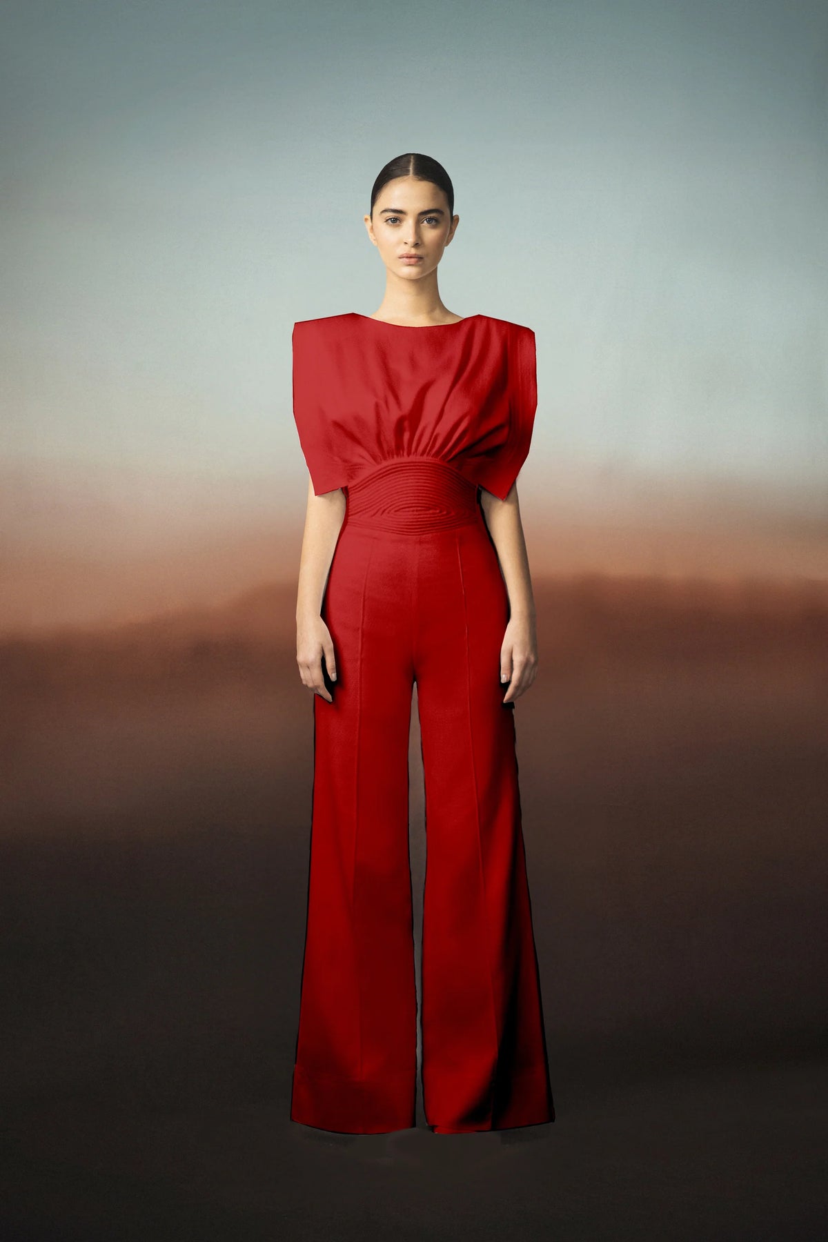 Lienzo Abierto Jumpsuit Rojo