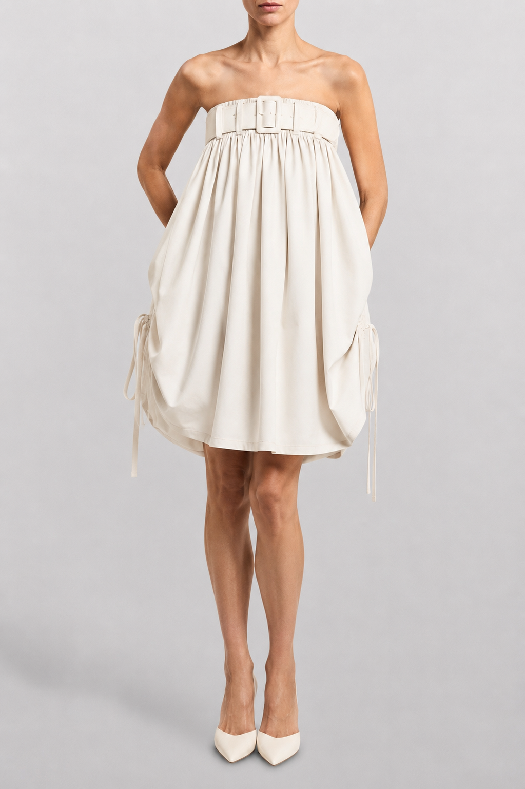 Ballon Mini Dress With Belt