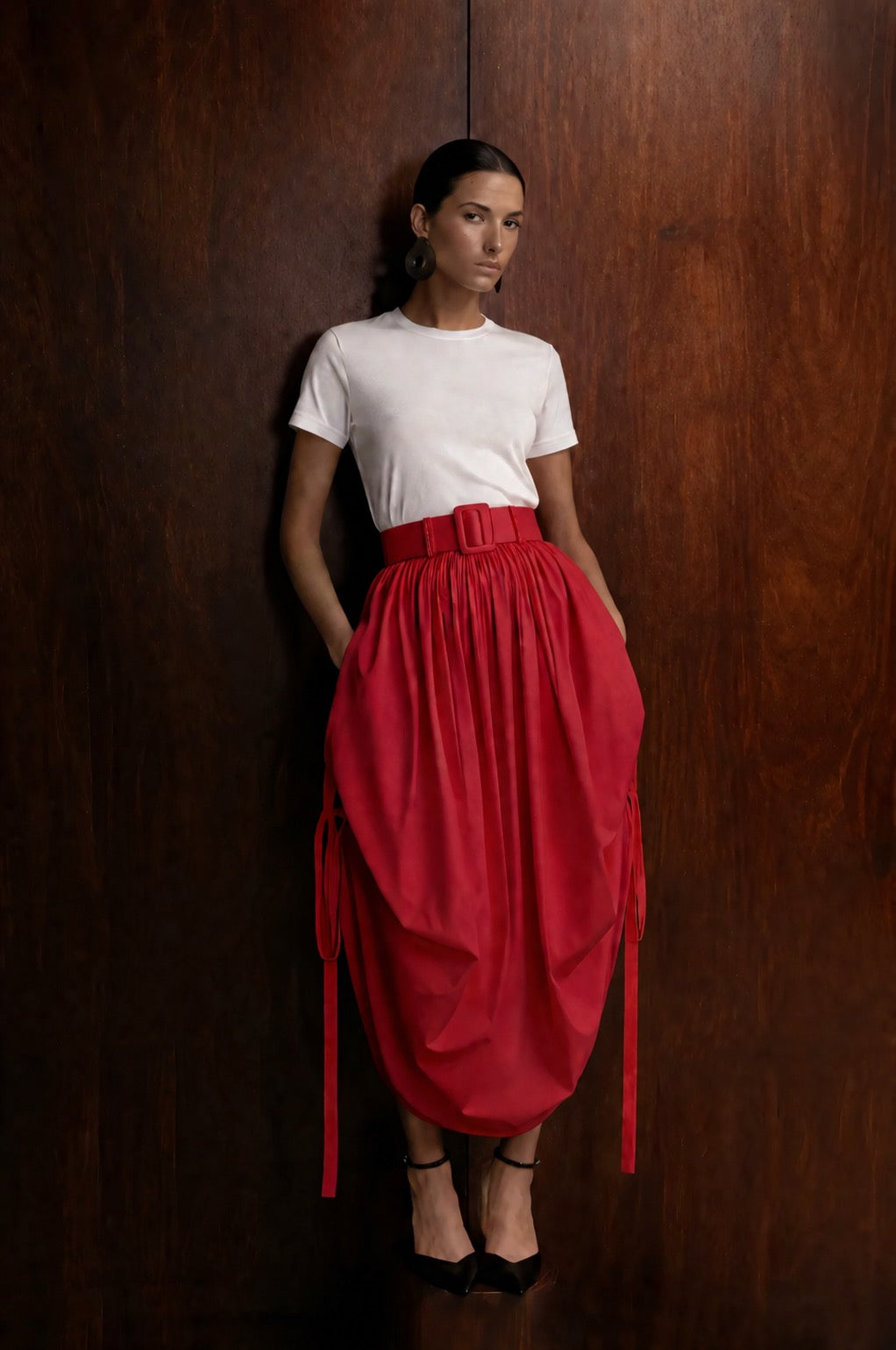 Cotton Skirt Coulisse With Belt