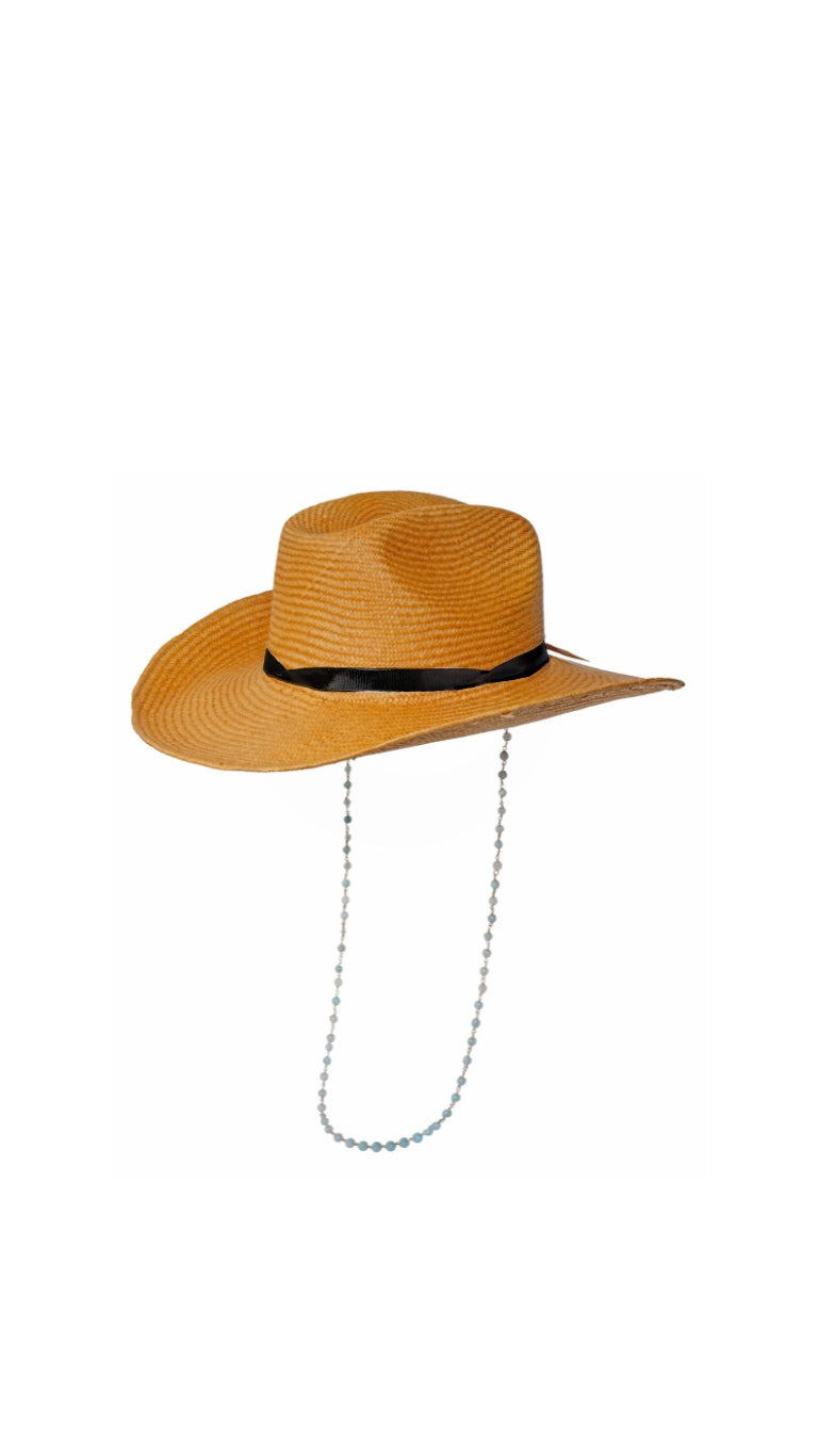 Chained Texas Long Brim Hat with Italian Bow