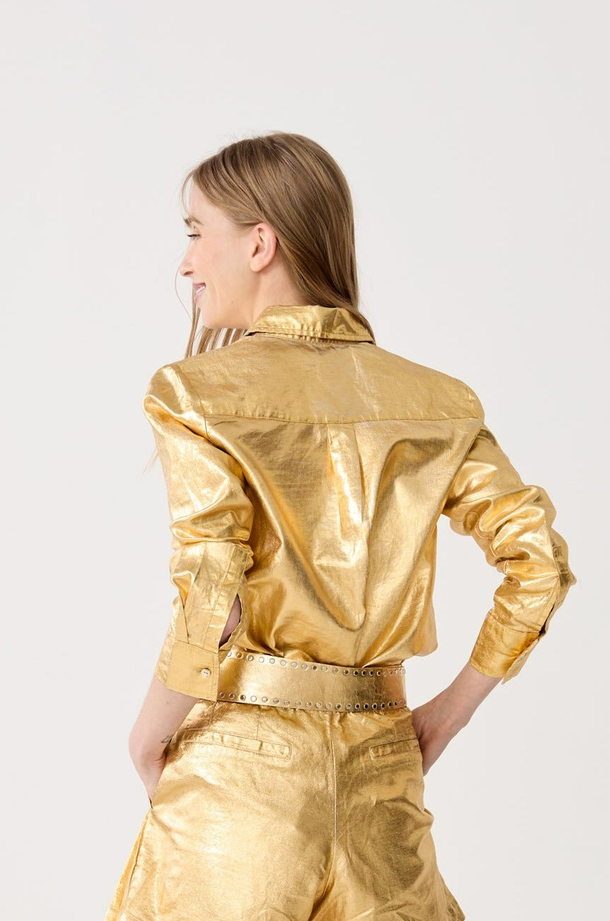 San Marino Metallic Linen Shirt