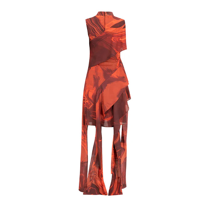 Marble Volant Dress