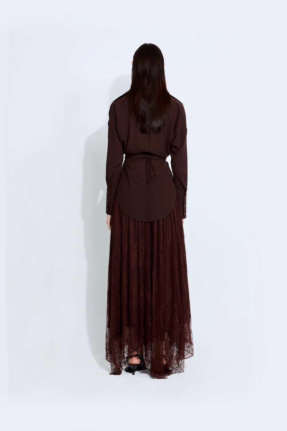 Kima lace skirt in brown