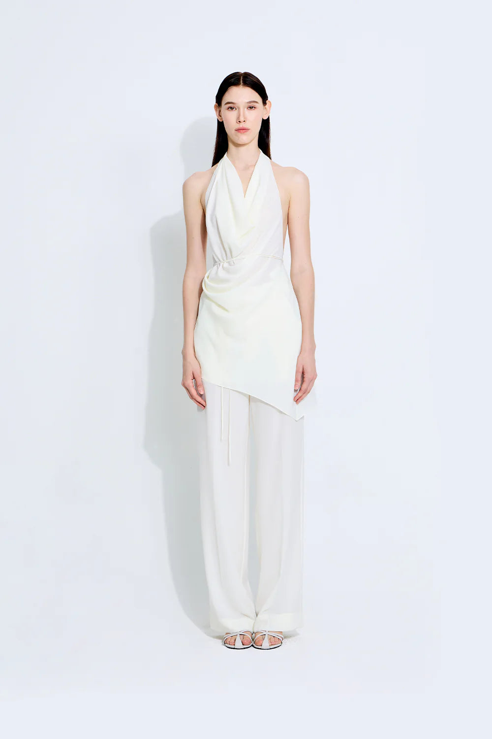 Georgia Crepe Top in ivory