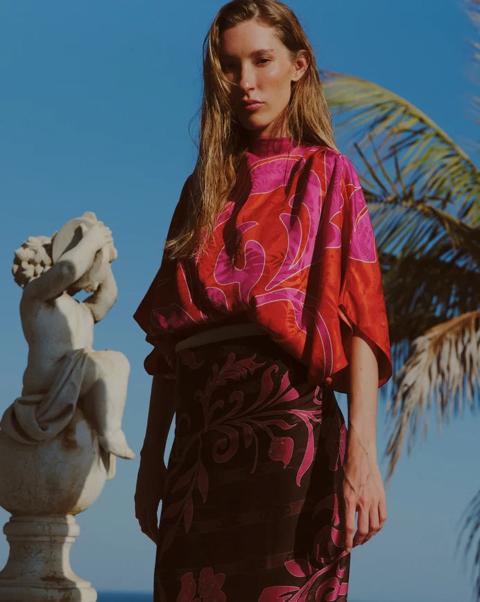 Manzanares Silk Jacquard Blouse